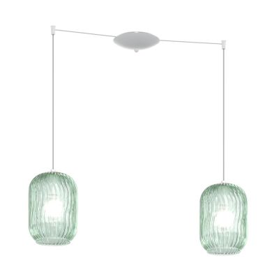 TENDER SOSPENSIONE CON DECENTRO IN METALLO CROMO O BIANCO CON DIFFUSORI IN VETRO COLORATO Top Light Illuminazione - Cristalensi