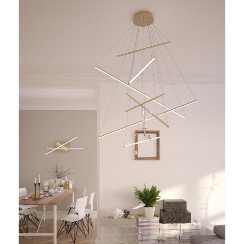 DNA SOSPENSIONE ULTRA MODERNA LED 80W LUCE 3000-4000K DIAMETRO CM 95 2 COLORI Top Light Illuminazione - Cristalensi Shop Online