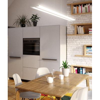 DOUBLE TRACK SOSPENSIONE LINEARE BIANCA O SILVER CON LED40W DIMMERABILE CON TELECOMANDO Top Light Illuminazione - Cristalensi Sh