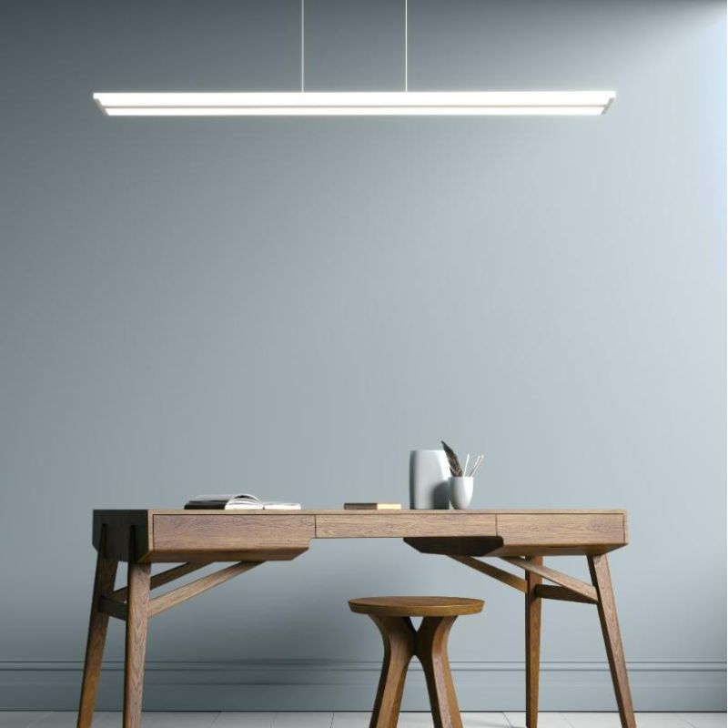 DOUBLE TRACK SOSPENSIONE LINEARE BIANCA O SILVER CON LED40W DIMMERABILE CON TELECOMANDO Top Light Illuminazione - Cristalensi Sh