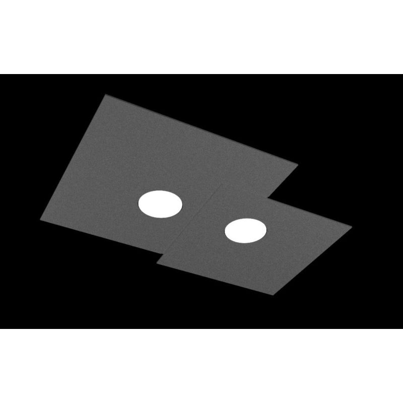 PLATE PLAFONIERA 2 LUCI IN METALLO 4 COLORI DESIGN MODERNO LAMPADINE ATTACCO GX53 Top Light Illuminazione - Cristalensi Shop Onl