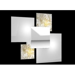 SHADOW APPLIQUE PLAFONIERA LARGHEZZA CM 45 IN VETRO DECORATO 4 FINITURE Top Light Illuminazione - Cristalensi Shop Online