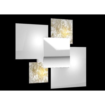 SHADOW APPLIQUE PLAFONIERA LARGHEZZA CM 45 IN VETRO DECORATO 4 FINITURE Top Light Illuminazione - Cristalensi Shop Online