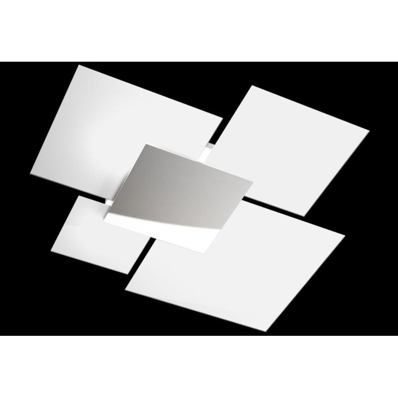 SHADOW PLAFONIERA GRANDE LARGHEZZA CM 90 IN VETRO DECORATO 4 FINITURE Top Light Illuminazione - Cristalensi Shop Online