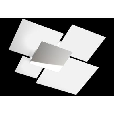 SHADOW PLAFONIERA GRANDE LARGHEZZA CM 90 IN VETRO DECORATO 4 FINITURE Top Light Illuminazione - Cristalensi Shop Online