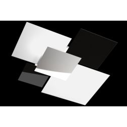 SHADOW PLAFONIERA GRANDE LARGHEZZA CM 90 IN VETRO DECORATO 4 FINITURE Top Light Illuminazione - Cristalensi Shop Online