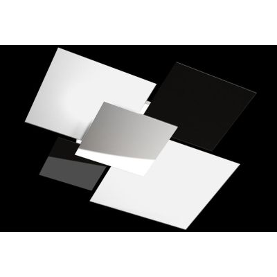 SHADOW PLAFONIERA GRANDE LARGHEZZA CM 90 IN VETRO DECORATO 4 FINITURE Top Light Illuminazione - Cristalensi Shop Online