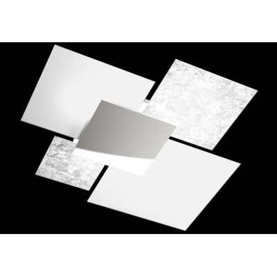 SHADOW PLAFONIERA GRANDE LARGHEZZA CM 90 IN VETRO DECORATO 4 FINITURE Top Light Illuminazione - Cristalensi Shop Online