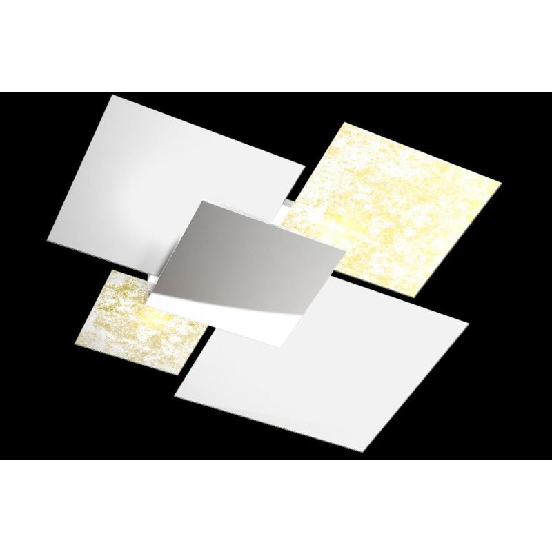 SHADOW PLAFONIERA GRANDE LARGHEZZA CM 90 IN VETRO DECORATO 4 FINITURE Top Light Illuminazione - Cristalensi Shop Online