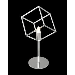 FRAME LAMPADA DA TAVOLO MODERNO A CUBO IN METALLO CROMO LAMPADINA ATTACCO G9 Top Light Illuminazione - Cristalensi Shop Online 2