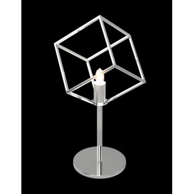 FRAME LAMPADA DA TAVOLO MODERNO A CUBO IN METALLO CROMO LAMPADINA ATTACCO G9 Top Light Illuminazione - Cristalensi Shop Online