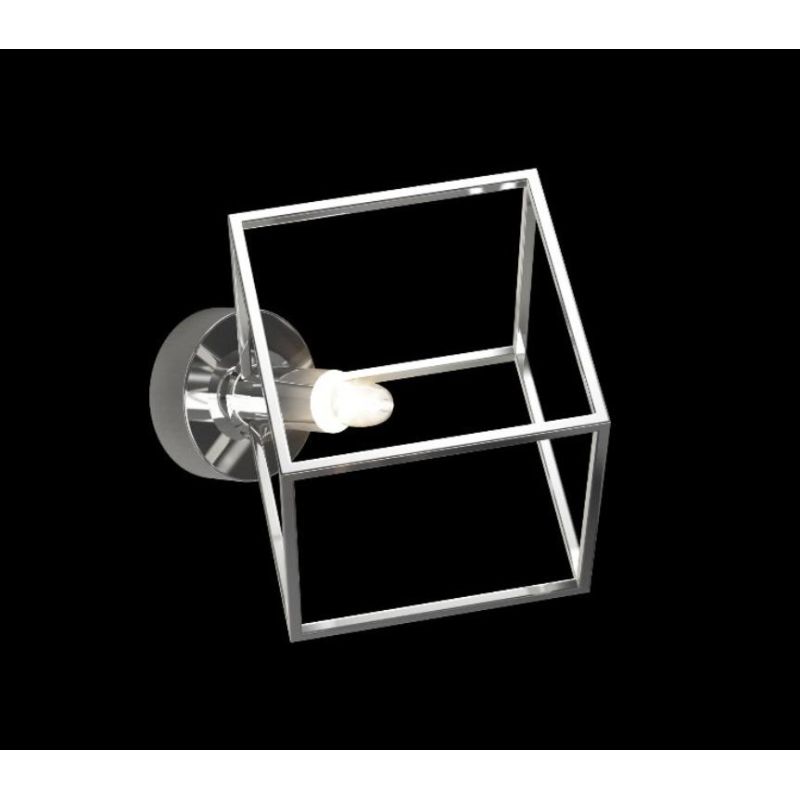 FRAME APPLIQUE MODERNA A FORMA DI CUBO IN METALLO CROMATO CON LAMPADINA ATTACCO G9 Top Light Illuminazione - Cristalensi Shop On