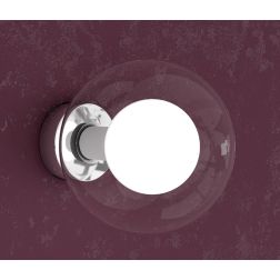 WILLOW APPLIQUE MODERNA IN METALLO CROMATO CON DIFFUSORE IN TRE DIVERSE VERSIONI Top Light Illuminazione - Cristalensi Shop Onli