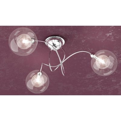 WILLOW PLAFONIERA MODERNA CON BRACCI IN METALLO CROMATO E DIFFUSORI IN TRE VERSIONI ATTACCO 3XG9 Top Light Illuminazione - Crist