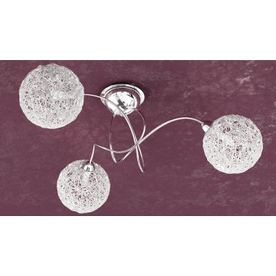 WILLOW PLAFONIERA MODERNA CON BRACCI IN METALLO CROMATO E DIFFUSORI IN TRE VERSIONI ATTACCO 3XG9 Top Light Illuminazione - Crist