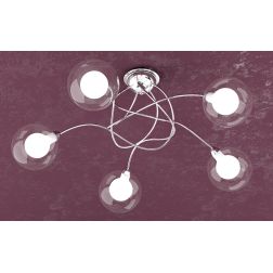 WILLOW PLAFONIERA MODERNA CON BRACCI IN METALLO CROMATO E DIFFUSORI IN TRE VERSIONI ATTACCO 5XG9 Top Light Illuminazione - Crist 2