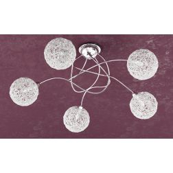 WILLOW PLAFONIERA MODERNA CON BRACCI IN METALLO CROMATO E DIFFUSORI IN TRE VERSIONI ATTACCO 5XG9 Top Light Illuminazione - Crist