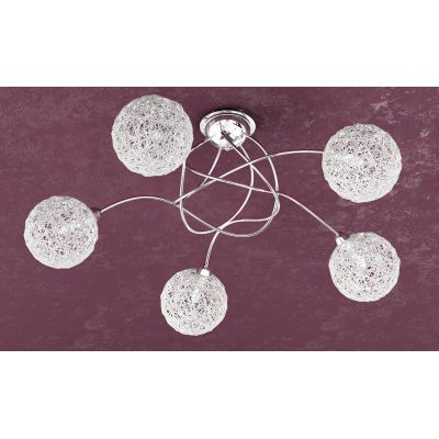 WILLOW PLAFONIERA MODERNA CON BRACCI IN METALLO CROMATO E DIFFUSORI IN TRE VERSIONI ATTACCO 5XG9 Top Light Illuminazione - Crist