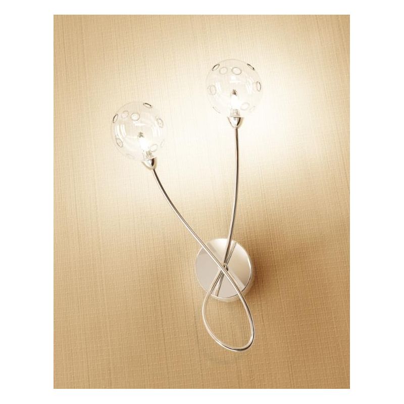 SUPER BALL APPLIQUE IN METALLO CROMATO E VETRI TRASPARENTI Top Light Illuminazione - Cristalensi Shop Online