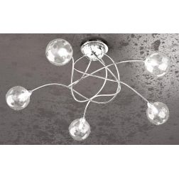 SUPER BALL PLAFONIERA IN METALLO CROMATO 5 LUCI DIAMETRO 60 CM Top Light Illuminazione - Cristalensi Shop Online