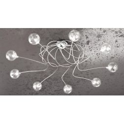 SUPER BALL PLAFONIERA IN METALLO CROMATO 9 LUCI DIAMETRO 88 CM Top Light Illuminazione - Cristalensi Shop Online