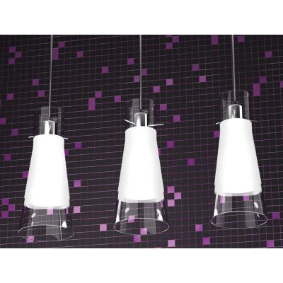 CONE SOSPENSIONE CON BINARIO CROMO E VETRI SABBIATI Top Light Illuminazione - Cristalensi Shop Online