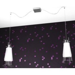 CONE SOSPENSIONE CON PARTICOLARI IN CROMO E VETRI SABBIATI Top Light Illuminazione - Cristalensi Shop Online