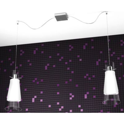CONE SOSPENSIONE CON PARTICOLARI IN CROMO E VETRI SABBIATI Top Light Illuminazione - Cristalensi Shop Online