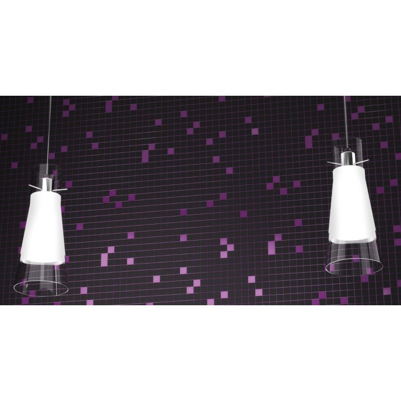 CONE SOSPENSIONE CON PARTICOLARI IN CROMO E VETRI SABBIATI Top Light Illuminazione - Cristalensi Shop Online