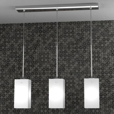 CRAZY SOSPENSIONE LINEARE 3 LUCI CROMO DIFFUSORI IN VETRO OPACO LAMPADINE 3XE27 Top Light Illuminazione - Cristalensi Shop Onlin