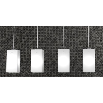 CRAZY SOSPENSIONE LINEARE 4 LUCI CROMO DIFFUSORI IN VETRO OPACO LAMPADINE 4XE27 Top Light Illuminazione - Cristalensi Shop Onlin