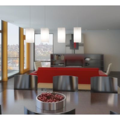 CRAZY SOSPENSIONE LINEARE 4 LUCI CROMO DIFFUSORI IN VETRO OPACO LAMPADINE 4XE27 Top Light Illuminazione - Cristalensi Shop Onlin