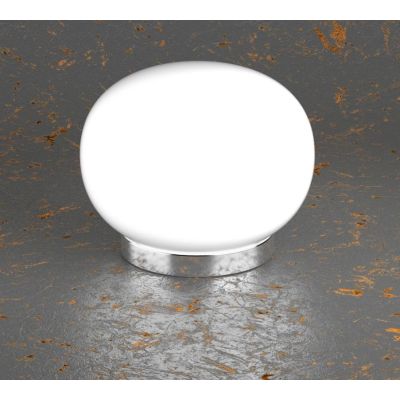 SOFT PICCOLA LAMPADA DA TAVOLO DIAMETRO CM 18 IN VETRO SOFFIATO BIANCO LATTE MODERNA Top Light Illuminazione - Cristalensi Shop 