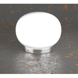 SOFT PICCOLA LAMPADA DA TAVOLO DIAMETRO CM 18 IN VETRO SOFFIATO BIANCO LATTE MODERNA Top Light Illuminazione - Cristalensi Shop  2