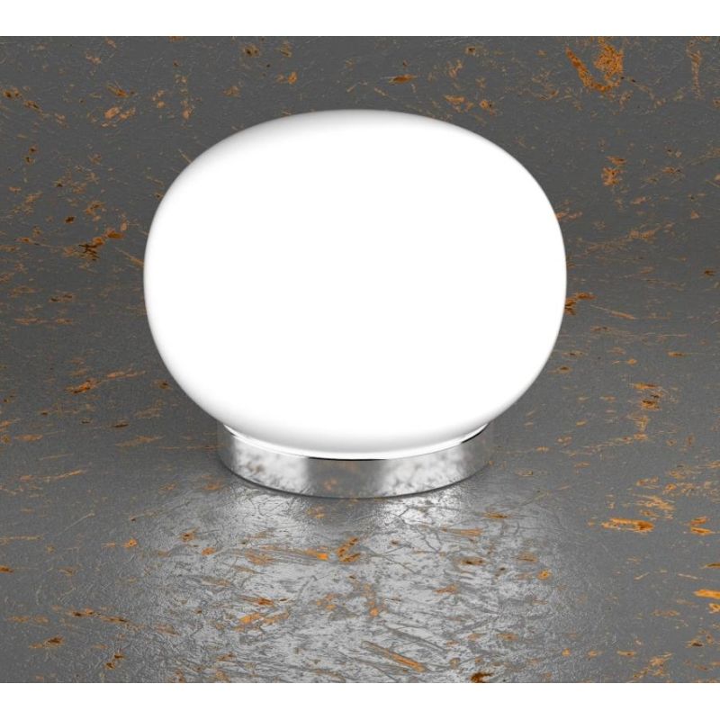 SOFT PICCOLA LAMPADA DA TAVOLO DIAMETRO CM 18 IN VETRO SOFFIATO BIANCO LATTE MODERNA Top Light Illuminazione - Cristalensi Shop 