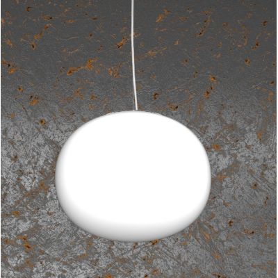 SOFT PICCOLA SOSPENSIONE SINGOLA DIAMETRO CM 18 IN VETRO SOFFIATO BIANCO LATTE MODERNA Top Light Illuminazione - Cristalensi Sho