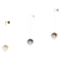 BIG ECLIPSE APPLIQUE A SFERA D20 CM IN VETRO REGOLABILE IN ALTEZZA 3 COLORI MODERNA ATTACCO E27 Top Light Illuminazione - Crista