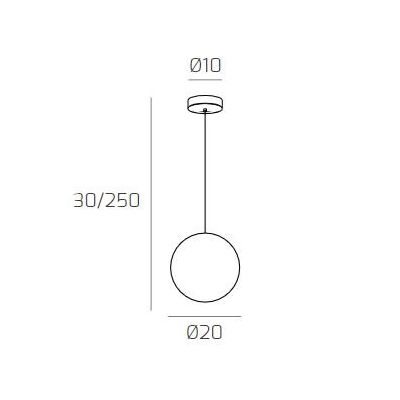 BIG ECLIPSE SOSPENSIONE PICCOLA A SFERA D20 CM IN VETRO 3 COLORI MODERNA ATTACCO E27 Top Light Illuminazione - Cristalensi Shop