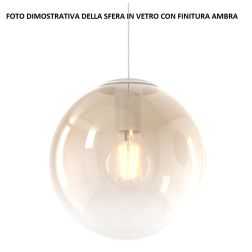 BIG ECLIPSE SOSPENSIONE MEDIA CON SFERA D25 CM IN VETRO 3 COLORI MODERNA ATTACCO E27 Top Light Illuminazione - Cristalensi Shop 2