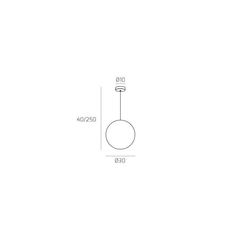 BIG ECLIPSE SOSPENSIONE GRANDE CON SFERA D30 CM IN VETRO 3 COLORI MODERNA ATTACCO E27 Top Light Illuminazione - Cristalensi Shop