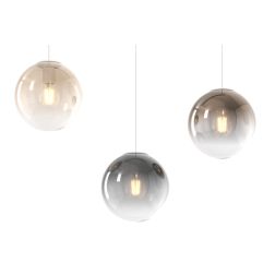 BIG ECLIPSE SOSPENSIONE 3 LUCI CON DIFFUSORI A SFERA IN VETRO COLORATO D20 CM CADAUNO MODERNA Top Light Illuminazione - Cristale 2