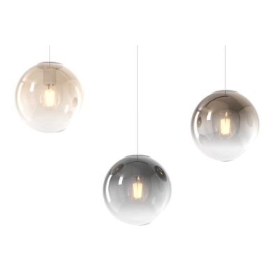 BIG ECLIPSE SOSPENSIONE 3 LUCI CON DIFFUSORI A SFERA IN VETRO COLORATO D20 CM CADAUNO MODERNA Top Light Illuminazione - Cristale