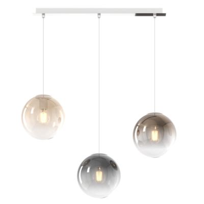 BIG ECLIPSE SOSPENSIONE 3 LUCI CON DIFFUSORI A SFERA IN VETRO COLORATO D20 CM CADAUNO MODERNA Top Light Illuminazione - Cristale