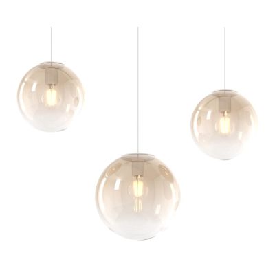 BIG ECLIPSE SOSPENSIONE 3 LUCI OTTONE CON DIFFUSORI A SFERA IN VETRO COLORATO MODERNA Top Light Illuminazione - Cristalensi Shop