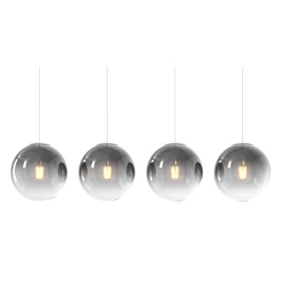 BIG ECLIPSE SOSPENSIONE 4 LUCI BIANCA CON DIFFUSORI A SFERA IN VETRO COLORATO DESIGN MODERNO Top Light Illuminazione - Cristalen