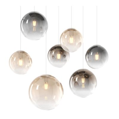 BIG ECLIPSE SOSPENSIONE 7 LUCI CROMO CON DIFFUSORI A SFERA IN VETRO COLORATO DESIGN MODERNO Top Light Illuminazione - Cristalens