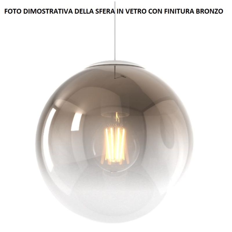 BIG ECLIPSE SOSPENSIONE ROTONDA 3 LUCI BIANCA CON DIFFUSORI A SFERA IN VETRO COLORATO MODERNA Top Light Illuminazione - Cristale