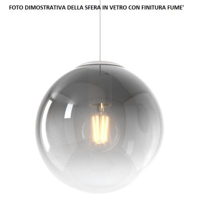 BIG ECLIPSE SOSPENSIONE ROTONDA 3 LUCI OTTONE CON DIFFUSORI A SFERA IN VETRO COLORATO MODERNA Top Light Illuminazione - Cristale