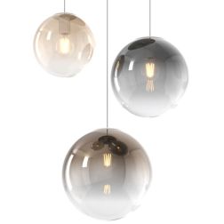 BIG ECLIPSE SOSPENSIONE ROTONDA 3 LUCI CROMO CON DIFFUSORI A SFERA IN VETRO COLORATO MODERNA Top Light Illuminazione - Cristalen 2