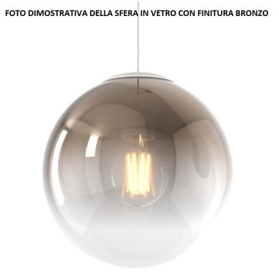 BIG ECLIPSE SOSPENSIONE ROTONDA 5 LUCI BIANCA CON DIFFUSORI A SFERA IN VETRO COLORATO MODERNA Top Light Illuminazione - Cristale